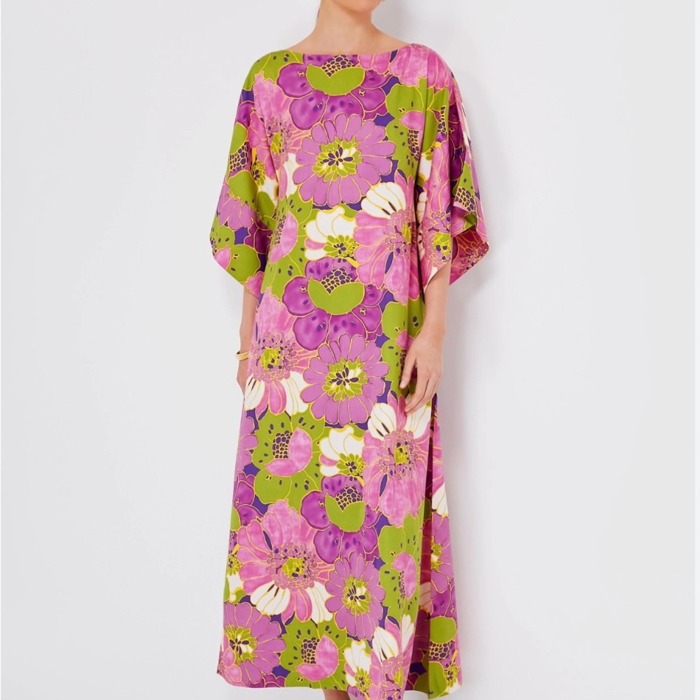 Frances Valentine Violet African Daisy Spinnaker Maxi Dress NWT Size 1X